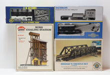 Load image into Gallery viewer, Accessory Lot - HO Scale Coaling Station, Bridge, Gantry Train - Collection/Set
