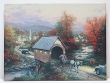 Load image into Gallery viewer, Thomas Kinkade The Old Covered Bridge at Thomaston Brook 6/200 12x16 A/P Canvas
