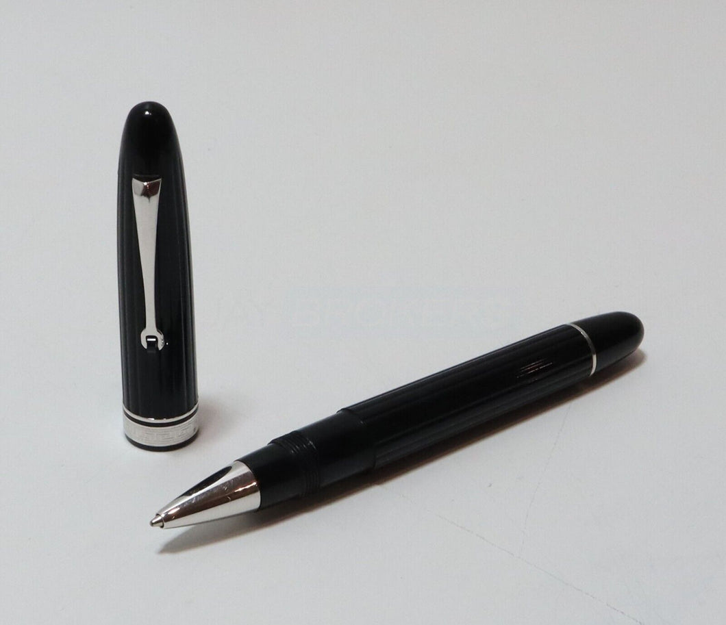 OMAS Ogiva HT Striped/Ribbed Celluloid Rollerball Pen (Black)