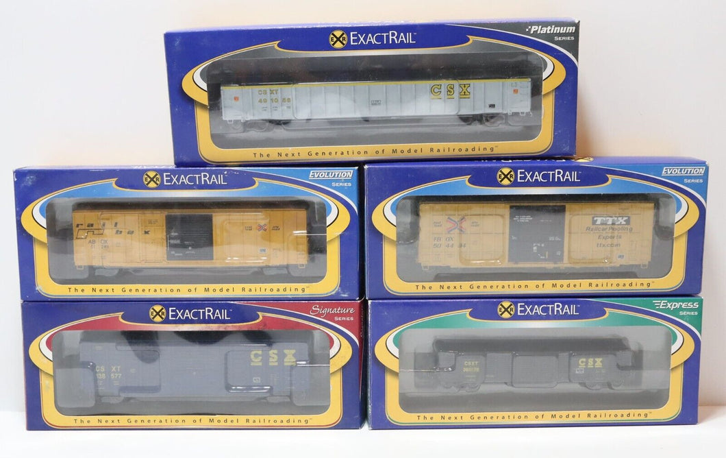 5x ExactRail HO Scale Model Train Cars 363178 138577 504532 51283 491056