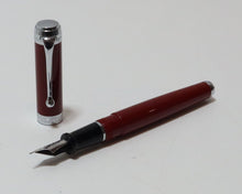 Load image into Gallery viewer, Aurora Talentum Young Red CT Inhalation Fountain Pen 14K 585 Red/Silver (Italy)
