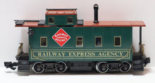 Load image into Gallery viewer, Aristo-Craft Railway Express Agency Light &amp; Smoke Steel Caboose 42105 G Scale RE
