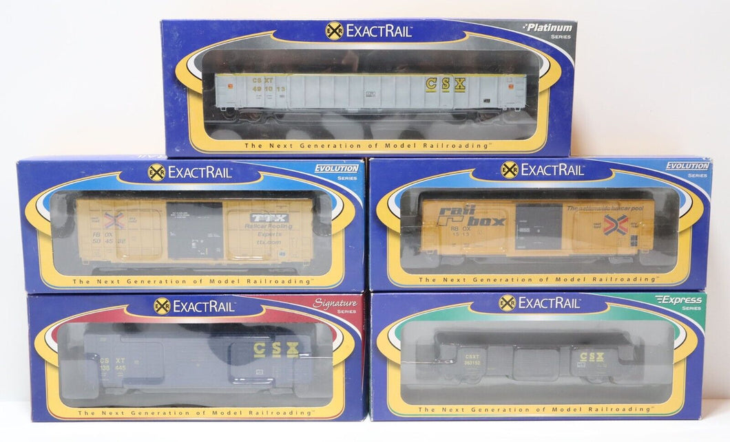 Lot of 5x ExactRail Model Train Bundle HO Scale 138445 363152 504494 1513 491013