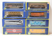 Load image into Gallery viewer, Lot of 8x AHM HO Scale Train Car Collection (Carrier, Box Cars, Dummy Eng, Tank)
