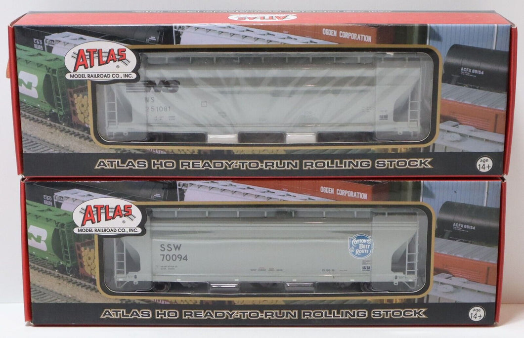 Lot of 2x Atlas HO Ready-To-Run Rolling Stock Centerflow Hopper Car 70094 251081