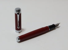 Load image into Gallery viewer, Aurora Talentum Young Red CT Inhalation Fountain Pen 14K 585 Red/Silver (Italy)
