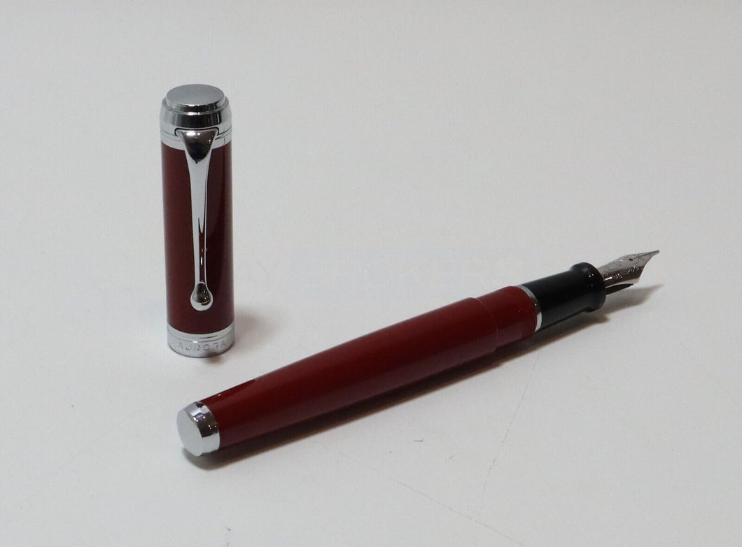 Aurora Talentum Young Red CT Inhalation Fountain Pen 14K 585 Red/Silver (Italy)