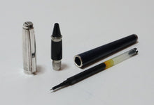 Load image into Gallery viewer, S.T. Dupont Fidelio Navy Blue and Silver Rollerball Pen (Paris - Made in France)
