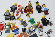 Load image into Gallery viewer, LEGO Assortment/Lot of 14 Minifigs, 1 Dog, 1 Bicycle and Various Accessories

