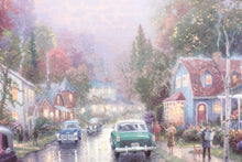 Load image into Gallery viewer, Thomas Kinkade Hometown Morning S/N 3079/3950 25.5x34 Canvas (Framed)
