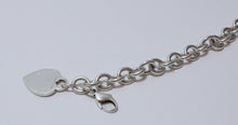 Load image into Gallery viewer, Tiffany &amp; Co. Blank Heart Tag Charm Bracelet .925 Sterling Silver 7.5&quot;
