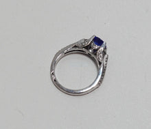 Load image into Gallery viewer, Simply TACORI 18K White Gold 3-Stone Engagement Ring Tanzanite 2633RD65 Sz 4.5
