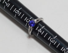 Load image into Gallery viewer, Simply TACORI 18K White Gold 3-Stone Engagement Ring Tanzanite 2633RD65 Sz 4.5
