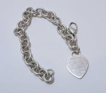 Load image into Gallery viewer, Tiffany &amp; Co. Blank Heart Tag Charm Bracelet .925 Sterling Silver 7.5&quot;
