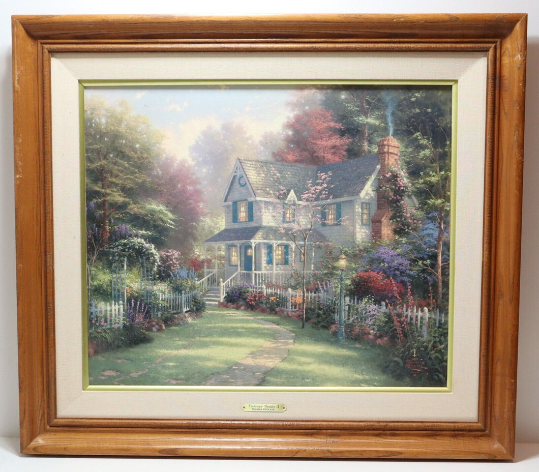 Thomas Kinkade Victorian Garden II 20x24 Canvas 499/990 G/P Highlighted