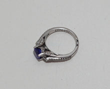 Load image into Gallery viewer, Simply TACORI 18K White Gold 3-Stone Engagement Ring Tanzanite 2633RD65 Sz 4.5
